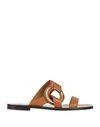 Chloé Woman Sandals Tan Size 5 Soft Leather In Brown