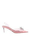 Amina Muaddi Woman Pumps Pink Size 9 Pvc - Polyvinyl Chloride