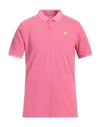 Guess Man Polo Shirt Pink Size Xl Organic Cotton