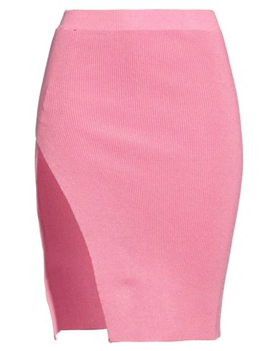 Laneus Woman Mini Skirt Pink Size 8 Cotton, Lycra