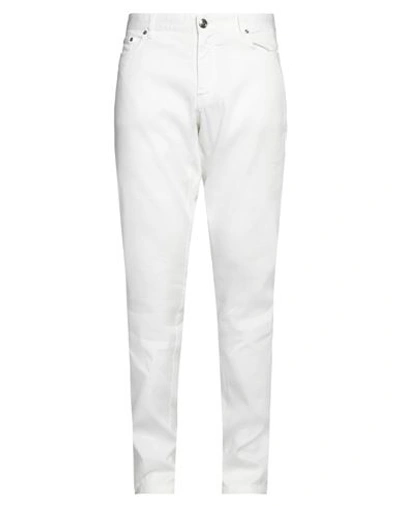 120% Lino Man Jeans White Size 34 Linen, Cotton, Elastane