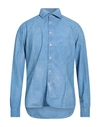 Ploumanac'h Man Shirt Pastel Blue Size 16 Cotton