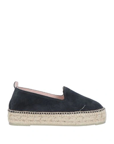 Manebi Manebí Woman Espadrilles Midnight Blue Size 11 Leather In Black