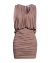 Saint Laurent Woman Mini Dress Light Brown Size 6 Cupro In Beige