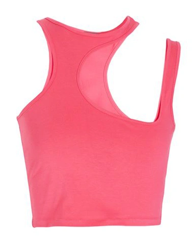 8 By Yoox Jersey Cut-out Crop Top Woman Tank Top Fuchsia Size Xxl Organic Cotton, Elastane In Pink