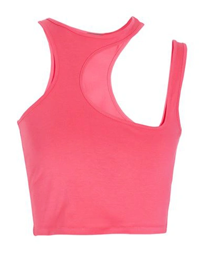 8 By Yoox Jersey Cut-out Crop Top Woman Tank Top Magenta Size Xxl Organic Cotton, Elastane In Pink