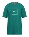 Huf Man T-shirt Emerald Green Size Xl Cotton