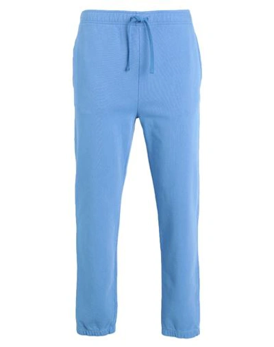 Polo Ralph Lauren Double-knit Jogger Pant Man Pants Light Blue Size L Cotton, Recycled Polyester In Blue