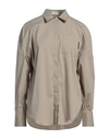 Brunello Cucinelli Woman Shirt Khaki Size M Cotton, Polyamide, Elastane, Brass In Beige