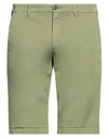 40weft Man Shorts & Bermuda Shorts Military Green Size 36 Cotton, Elastane