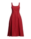 Chloé Woman Midi Dress Brick Red Size 8 Linen