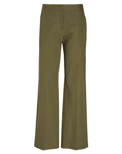8 By Yoox Straight-leg Formal Pants Woman Pants Military Green Size 12 Cotton