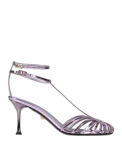 Alevì Milano Aleví Milano Woman Sandals Lilac Size 6 Leather In Purple