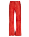8 BY YOOX 8 BY YOOX CRACKED LEATHER FLARE PANTS MAN PANTS RED SIZE 36 LAMBSKIN