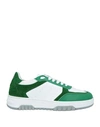 Pollini Man Sneakers Green Size 12 Leather