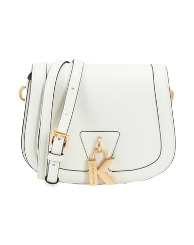 Karl Lagerfeld Woman Cross-body Bag Off White Size - Cow Leather In Neutral