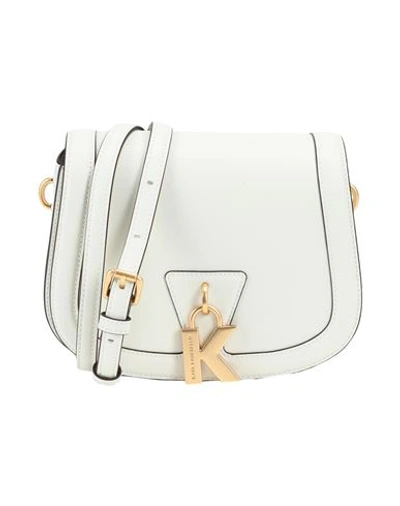 Karl Lagerfeld Woman Cross-body Bag Off White Size - Cow Leather