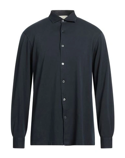 Filippo De Laurentiis Man Shirt Midnight Blue Size 44 Cotton