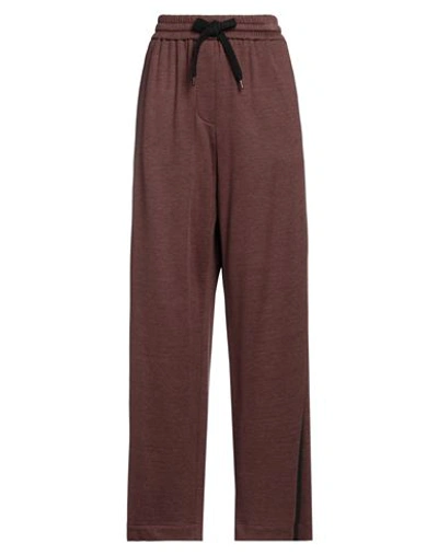 Brunello Cucinelli Woman Pants Burgundy Size M Cotton, Silk, Polyamide, Ecobrass In Red