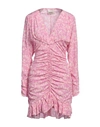 Isabel Marant Lara V-neck Floral Mini Dress In Pink