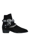 Amiri Multi-buckle Suede Ankle Boots In Black