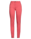 Emporio Armani Woman Pants Coral Size 30 Cotton, Lyocell, Polyester, Elastane In Red