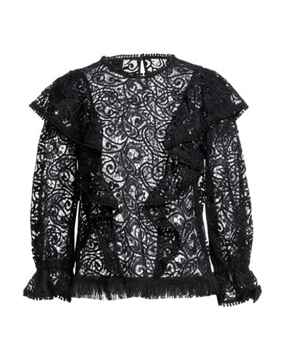 Pinko Woman Top Black Size 2 Polyester In Black