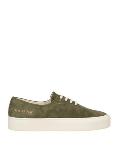Common Projects Man Sneakers Military Green Size 6 Soft Leather In Green