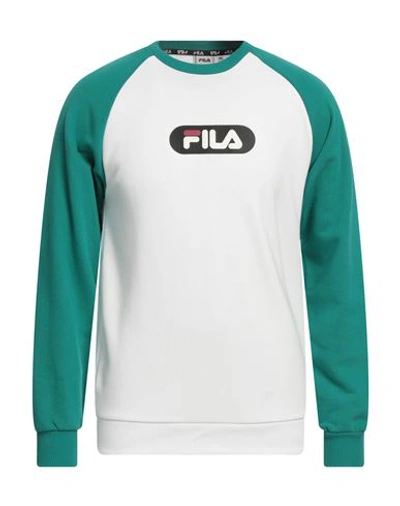 Fila Man Sweatshirt White Size M Cotton, Polyester