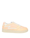 Metal Gienchi Woman Sneakers Apricot Size 8 Soft Leather, Textile Fibers In Pink
