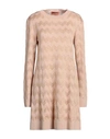 Missoni Woman Mini Dress Blush Size 12 Wool, Viscose, Polyamide In Pink