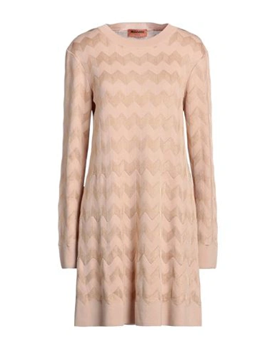 Missoni Woman Mini Dress Blush Size 12 Wool, Viscose, Polyamide In Pink
