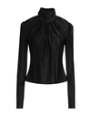 Rabanne Ruched Long-sleeved Jersey Top In Black