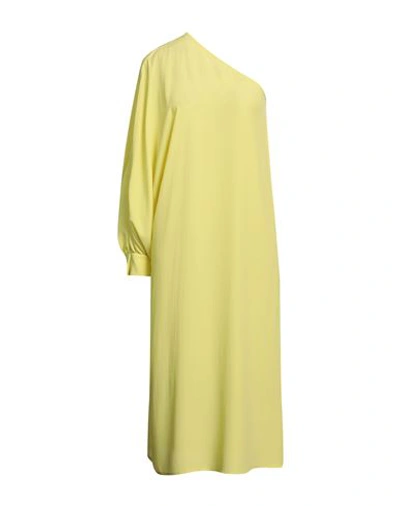 Ottod'ame Woman Midi Dress Yellow Size 4 Acetate, Silk