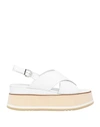 Jeannot Woman Sandals White Size 10 Soft Leather