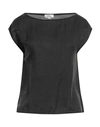 Crossley Woman Top Black Size M Cotton, Silk