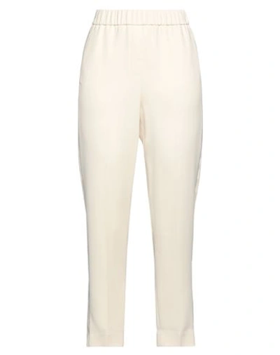 Peserico Woman Pants Ivory Size 14 Viscose, Elastane In White