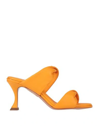 Aquazzura Twist 85mm Leather Sandals In Orange