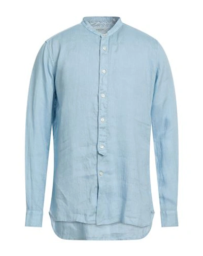 Tintoria Mattei 954 Man Shirt Sky Blue Size 17 ½ Linen