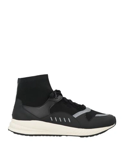 Lardini Man Sneakers Black Size 10 Textile Fibers, Leather
