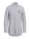 Etro Man Shirt Navy Blue Size 16 Linen