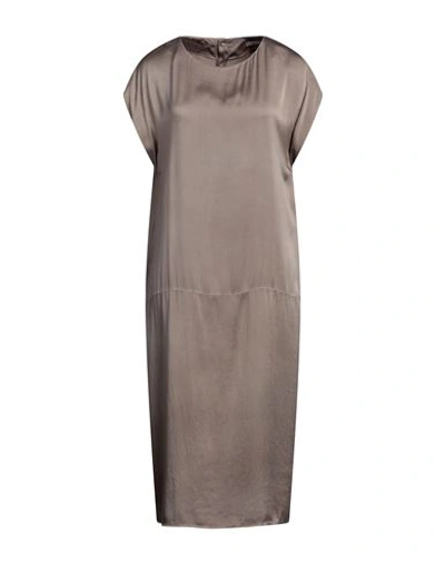 Rossopuro Woman Midi Dress Grey Size Xs Silk, Elastane