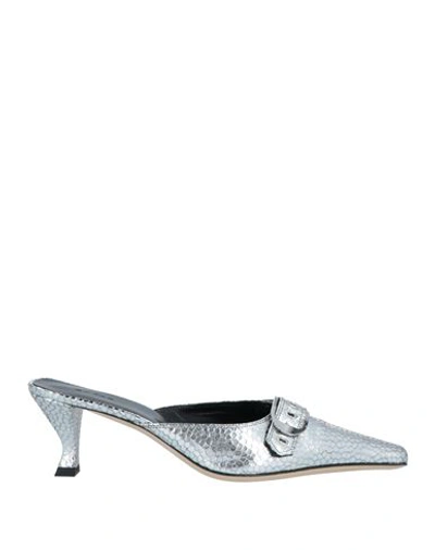 By Far Woman Mules & Clogs Silver Size 7 Soft Leather