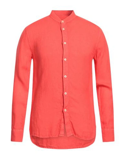 120% Lino Man Shirt Red Size S Linen