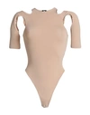 Andreädamo Andreādamo Woman Bodysuit Sand Size L Polyamide, Elastane In Beige