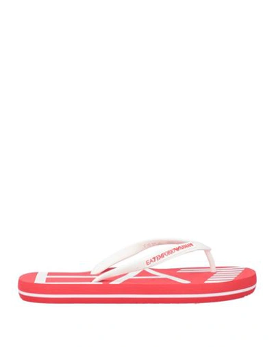 Ea7 Man Thong Sandal Red Size 5 Rubber