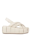 Themoirè Woman Sandals Off White Size 10 Textile Fibers In Off White