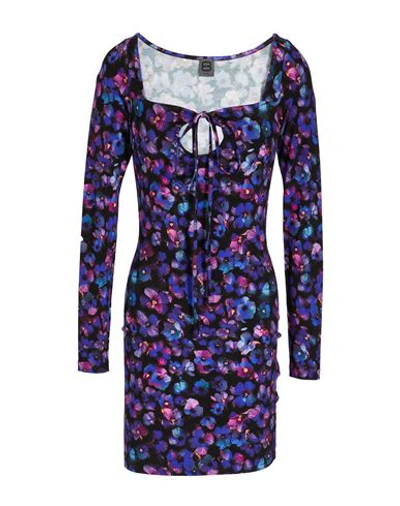 8 By Yoox Woman Mini Dress Black Size Xxl Viscose, Elastane