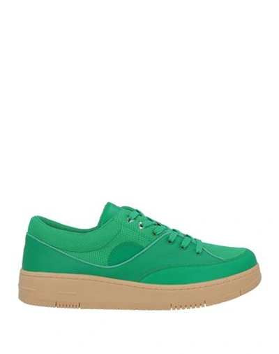 Trussardi Man Sneakers Green Size 12 Textile Fibers