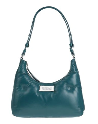 Maison Margiela Woman Shoulder Bag Deep Jade Size - Ovine Leather, Cow Leather, Brass, Zinc In Green